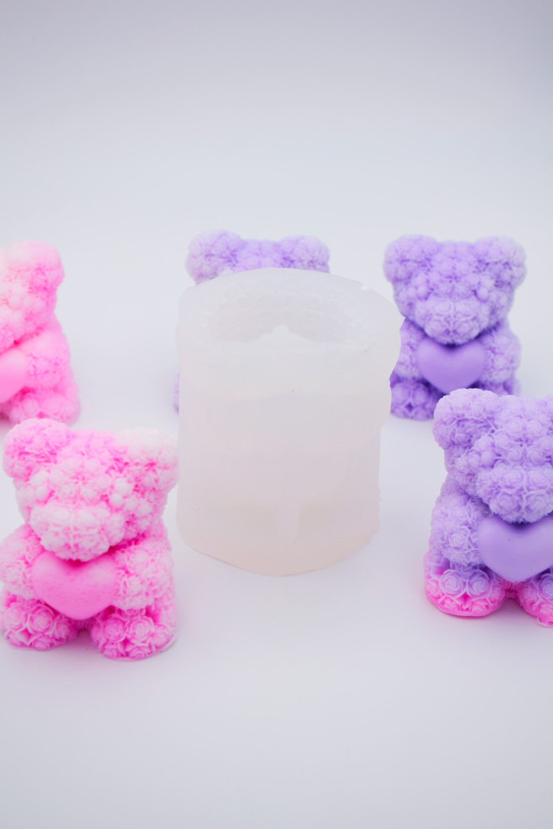 Molde para velas oso con corazón